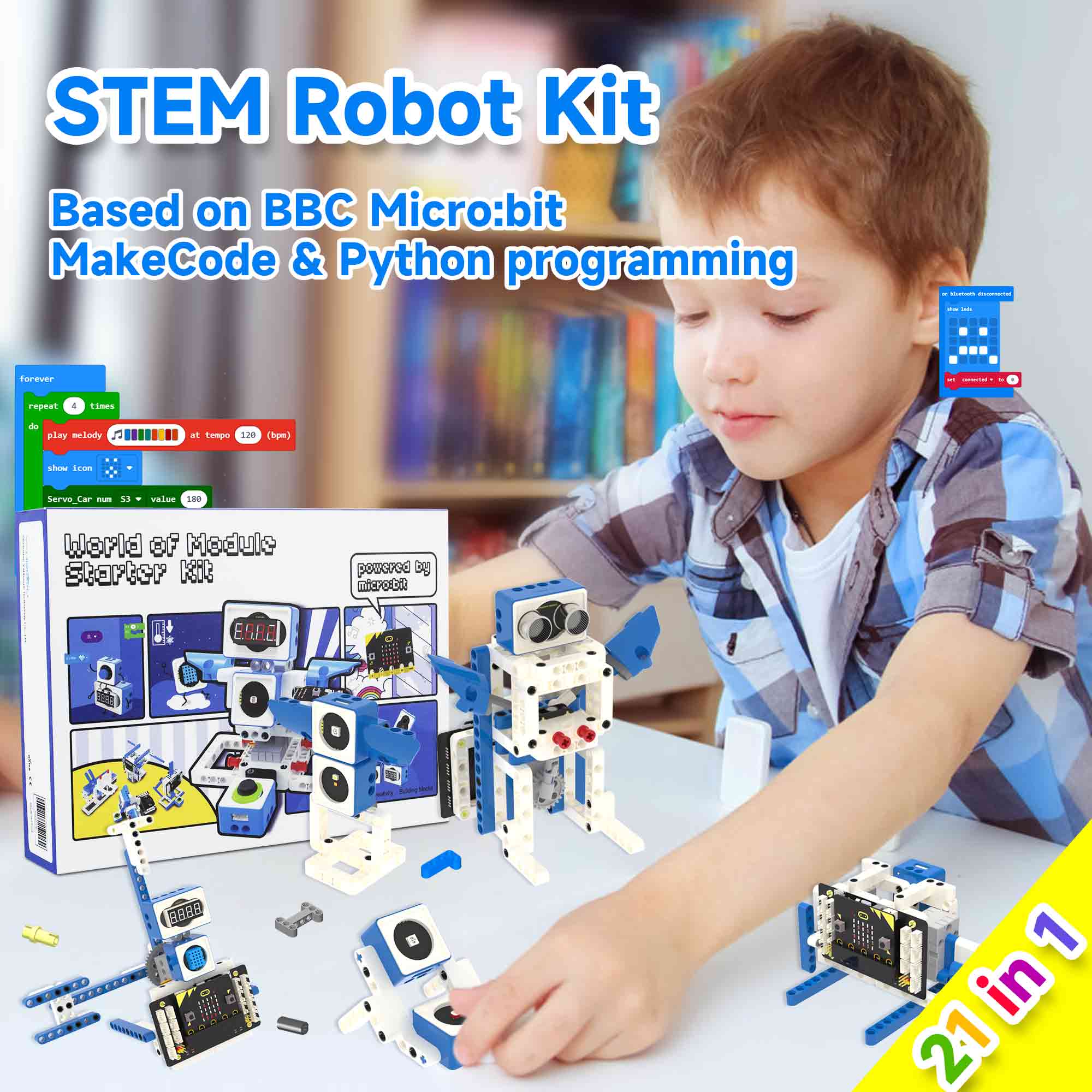 Diy Electronics Projects For Kids - Набор для программирования умного робота-автомобиля Microbit